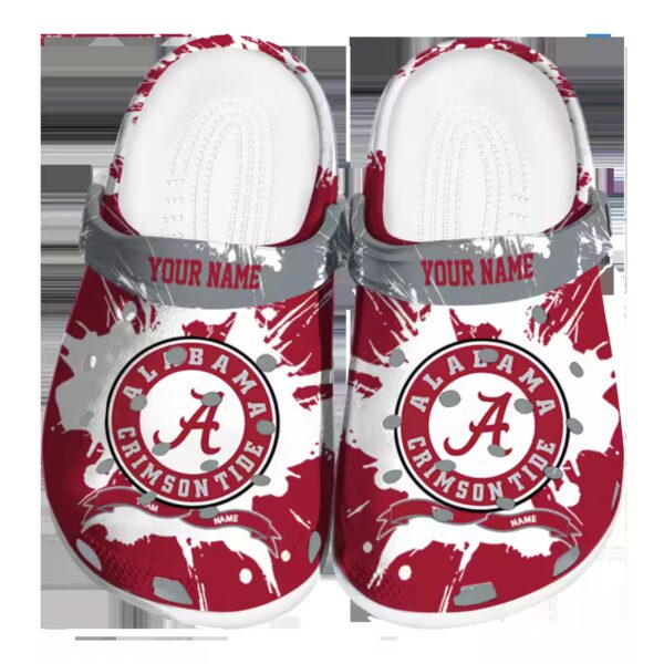 customized alabama crimson tide splatter pattern clog best selling