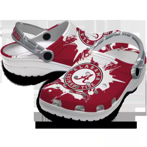 customized alabama crimson tide splatter pattern clog high quality