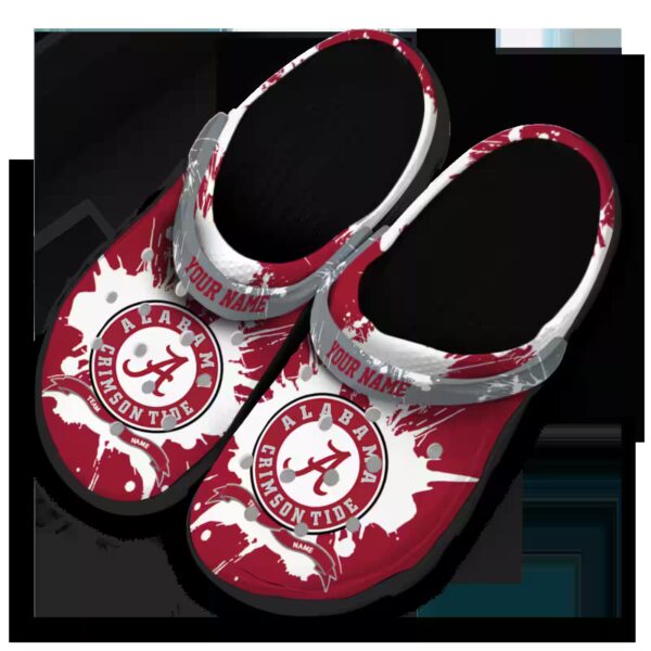 customized alabama crimson tide splatter pattern clog latest model