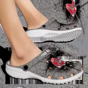 customized boston red sox cracked ground texture clog fashion forward