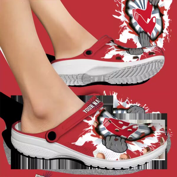 customized boston red sox gripping hand clog fashion forward