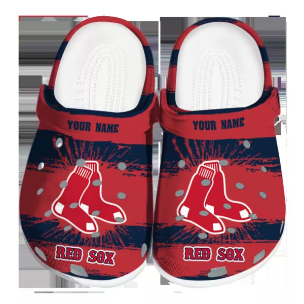 customized boston red sox paint splatter graphics clog best selling