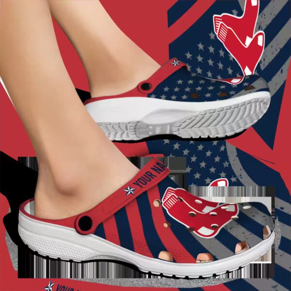 customized boston red sox star spangled graphic clog fashion forward