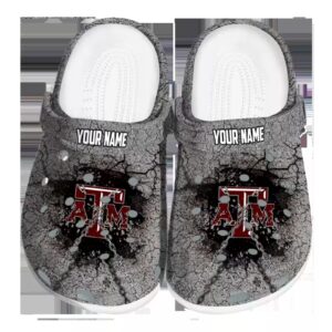 customized texas am aggies cracked ground texture clog best selling