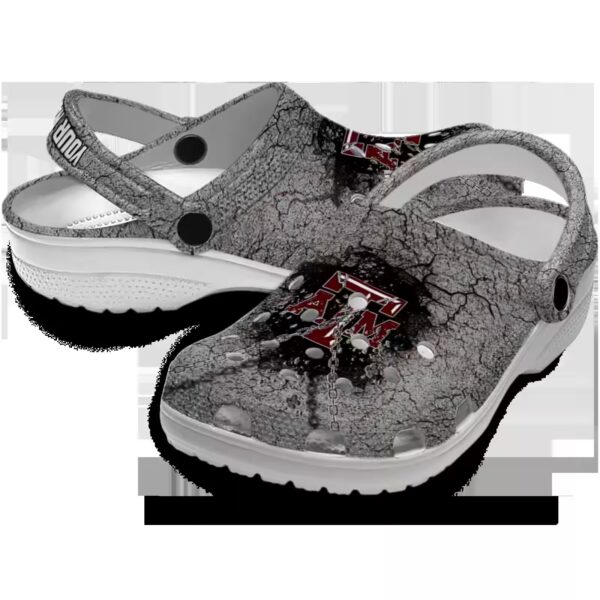 customized texas am aggies cracked ground texture clog high quality