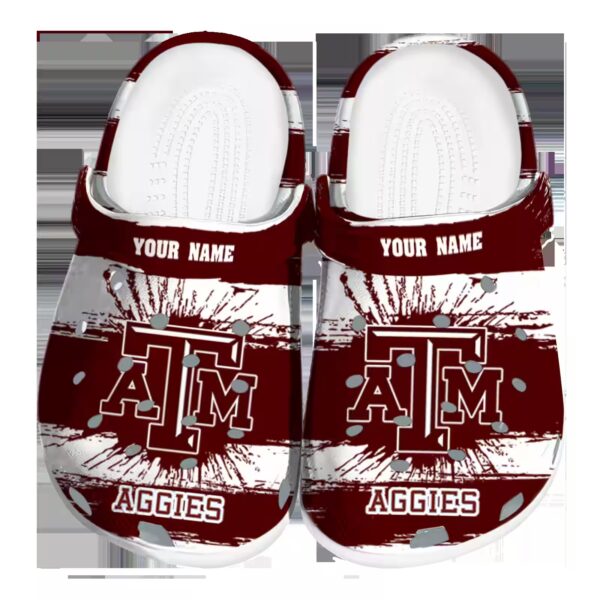 customized texas am aggies paint splatter graphics clog best selling
