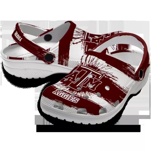 customized texas am aggies paint splatter graphics clog high quality