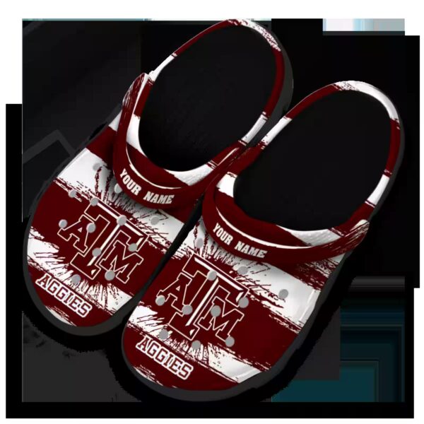 customized texas am aggies paint splatter graphics clog latest model
