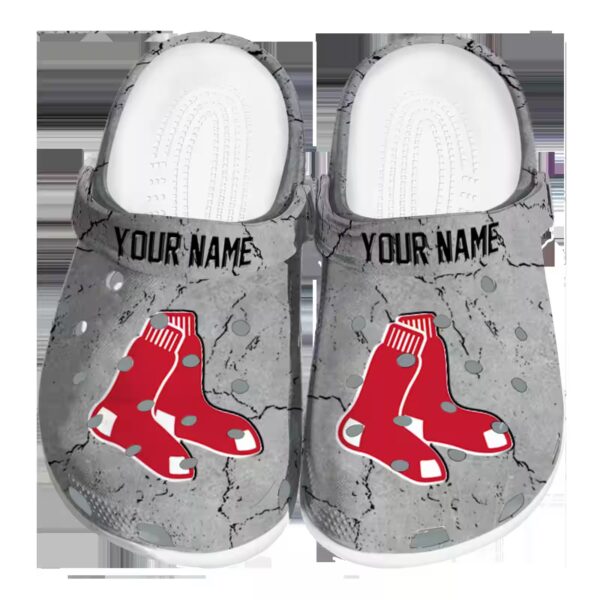 personalized boston red sox cracked texture clog best selling