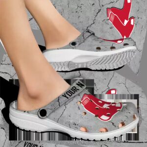 personalized boston red sox cracked texture clog fashion forward