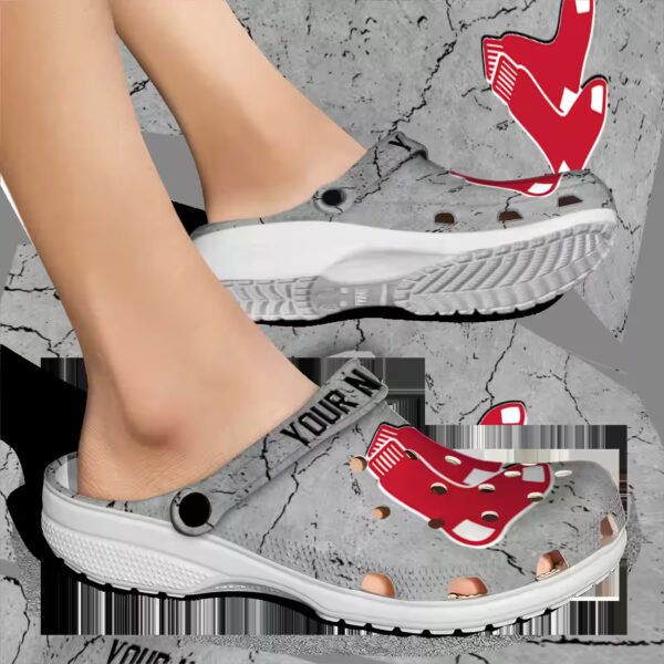 personalized boston red sox cracked texture clog fashion forward
