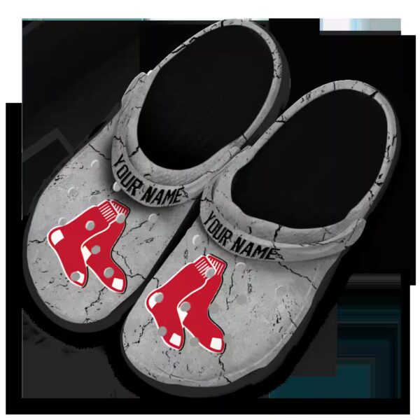 personalized boston red sox cracked texture clog latest model