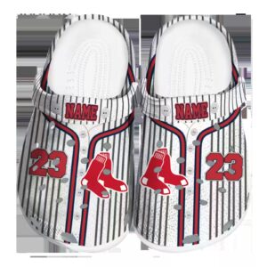 personalized boston red sox pinstripe pattern clog best selling