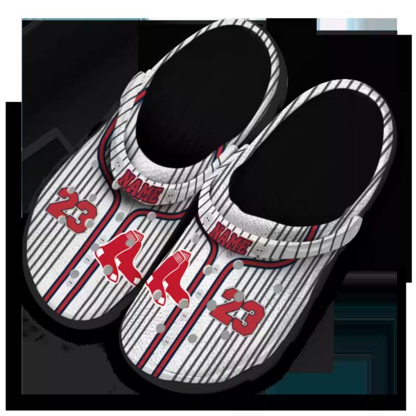 personalized boston red sox pinstripe pattern clog latest model
