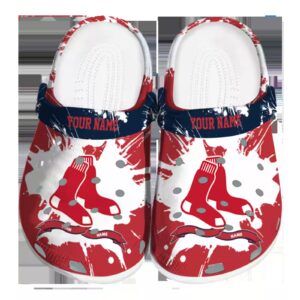 personalized boston red sox splatter pattern clog best selling