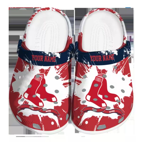 personalized boston red sox splatter pattern clog best selling
