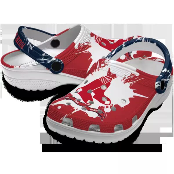 personalized boston red sox splatter pattern clog high quality