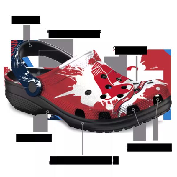 personalized boston red sox splatter pattern clog new arrival