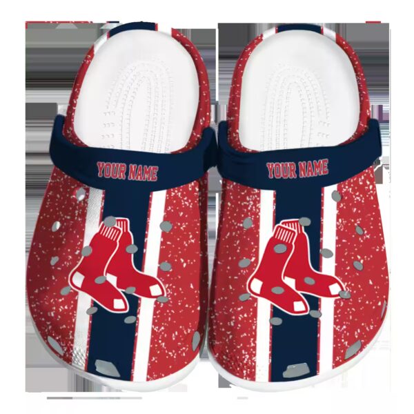personalized boston red sox vertical stripes clog best selling