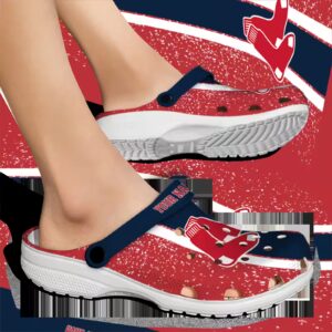 personalized boston red sox vertical stripes clog fashion forward