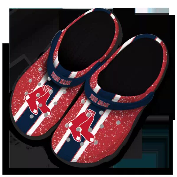 personalized boston red sox vertical stripes clog latest model