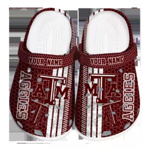 personalized texas am aggies contrasting stripes clog best selling