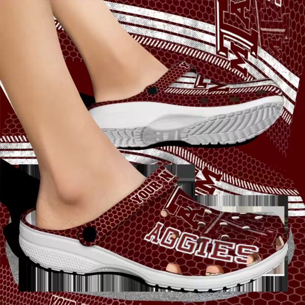 personalized texas am aggies contrasting stripes clog fashion forward