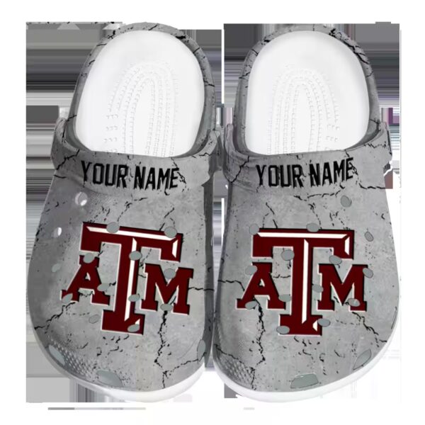 personalized texas am aggies cracked texture clog best selling