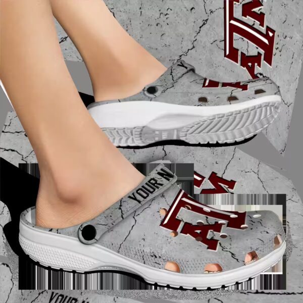 personalized texas am aggies cracked texture clog fashion forward