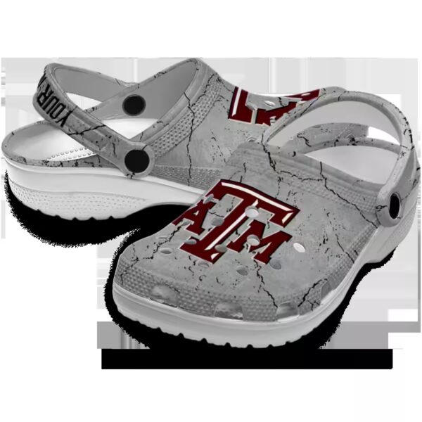 personalized texas am aggies cracked texture clog high quality