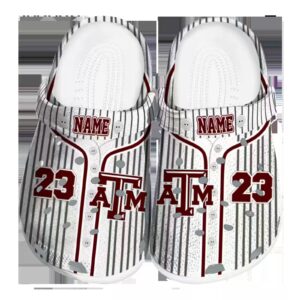 personalized texas am aggies pinstripe pattern clog best selling