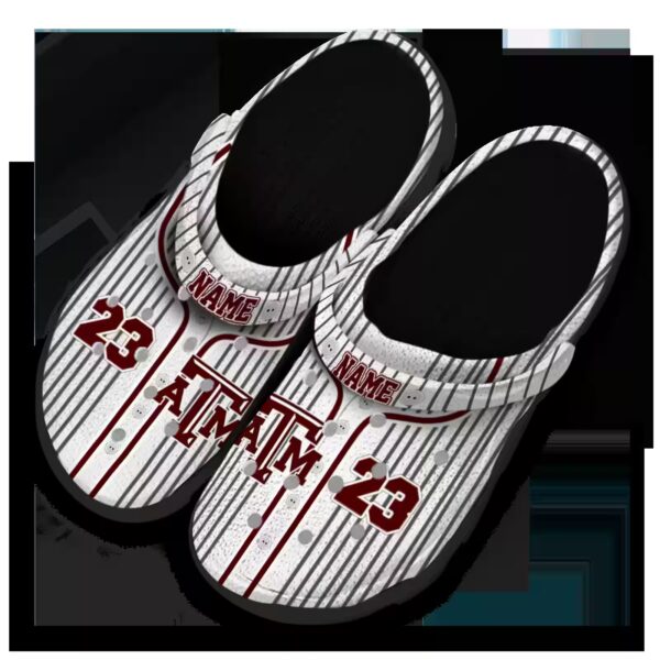 personalized texas am aggies pinstripe pattern clog latest model