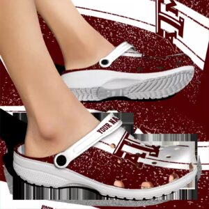 personalized texas am aggies vertical stripes clog fashion forward