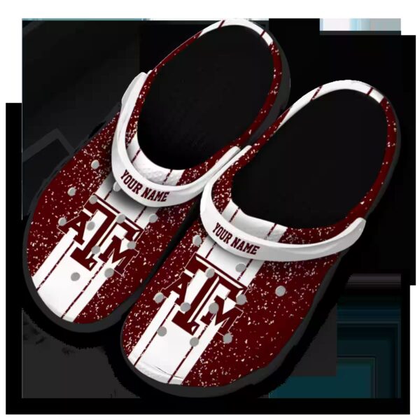 personalized texas am aggies vertical stripes clog latest model