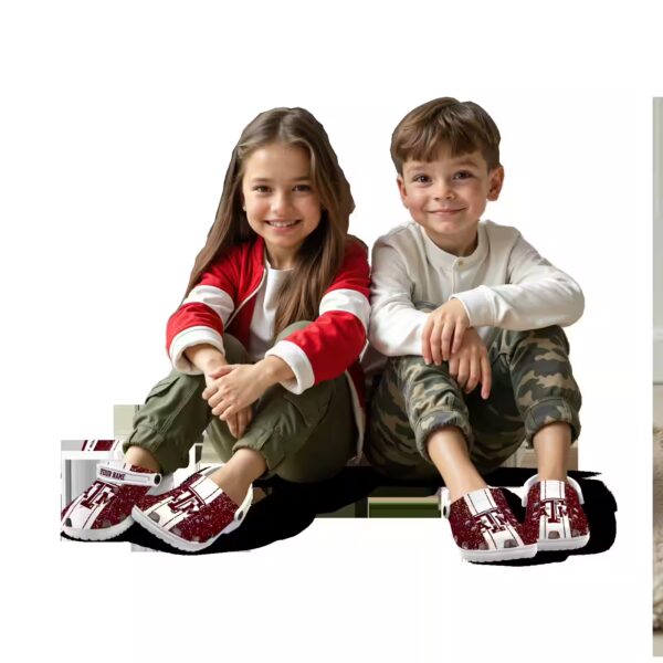 personalized texas am aggies vertical stripes clog trendy