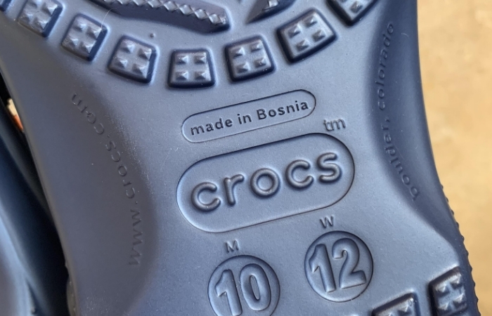 Crocs are manufactured in Southeast Asia