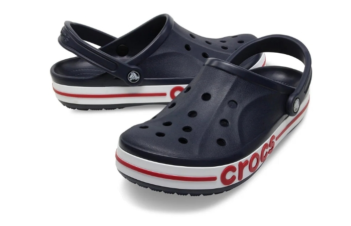 Crocs feature a sole with a patterned design