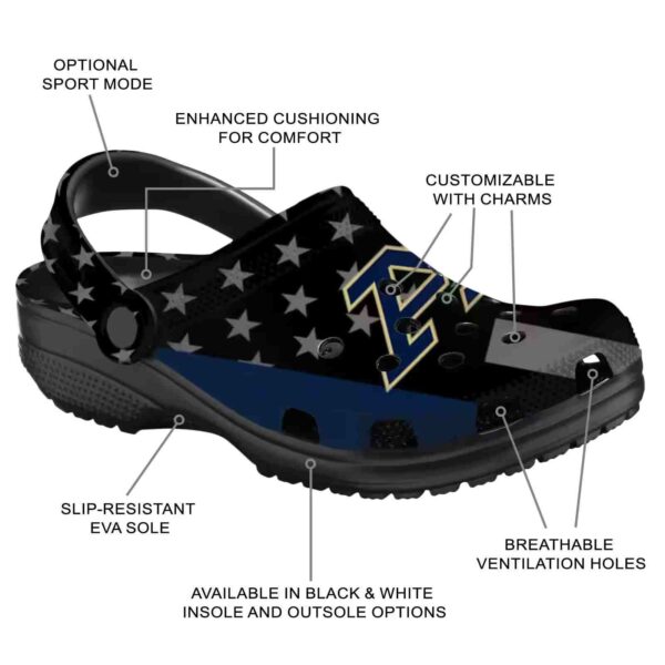 akron zips stellar stripes theme clog new arrival