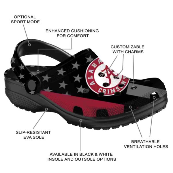 alabama crimson tide stellar stripes theme crocs new arrival