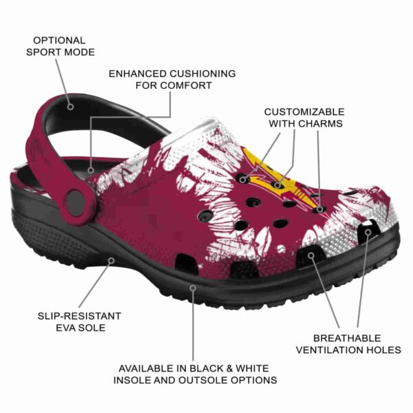 arizona state sun devils splatter graphics crocs new arrival