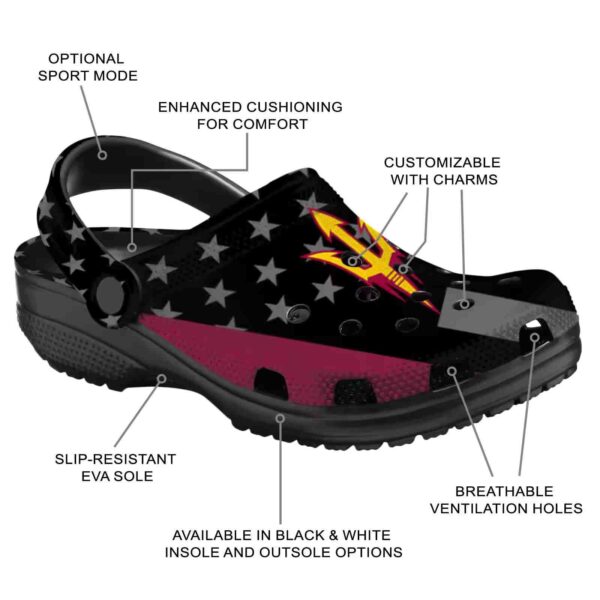 arizona state sun devils stellar stripes theme crocs new arrival