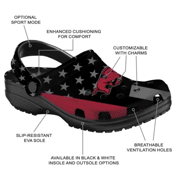 arkansas razorbacks stellar stripes theme crocs new arrival