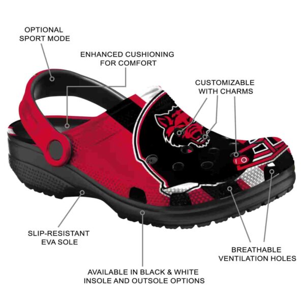 arkansas state red wolves helmet stripes clog new arrival
