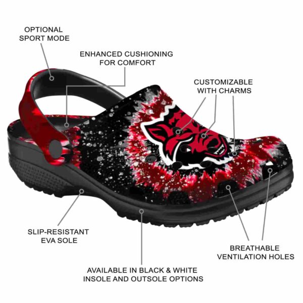 arkansas state red wolves radiant burst effect clog new arrival