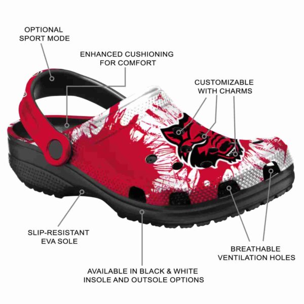 arkansas state red wolves splatter graphics clog new arrival