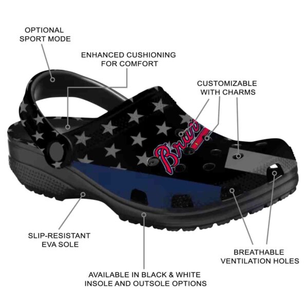 atlanta braves stellar stripes theme crocs new arrival