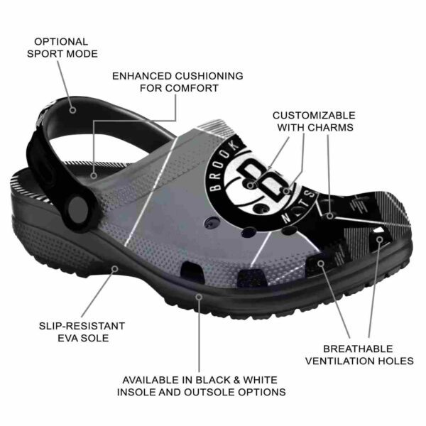 brooklyn nets geometric background clog new arrival