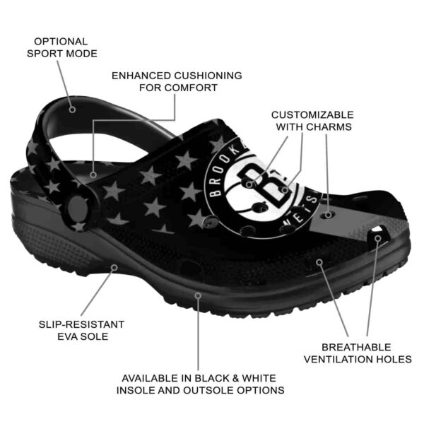 brooklyn nets stellar stripes theme clog new arrival