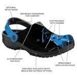 Carolina Panthers Geometric Background Crocs Best selling
