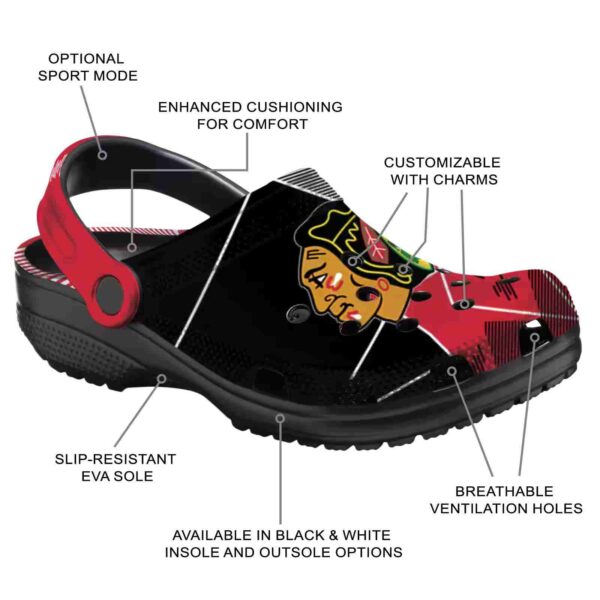 chicago blackhawks geometric background clog new arrival
